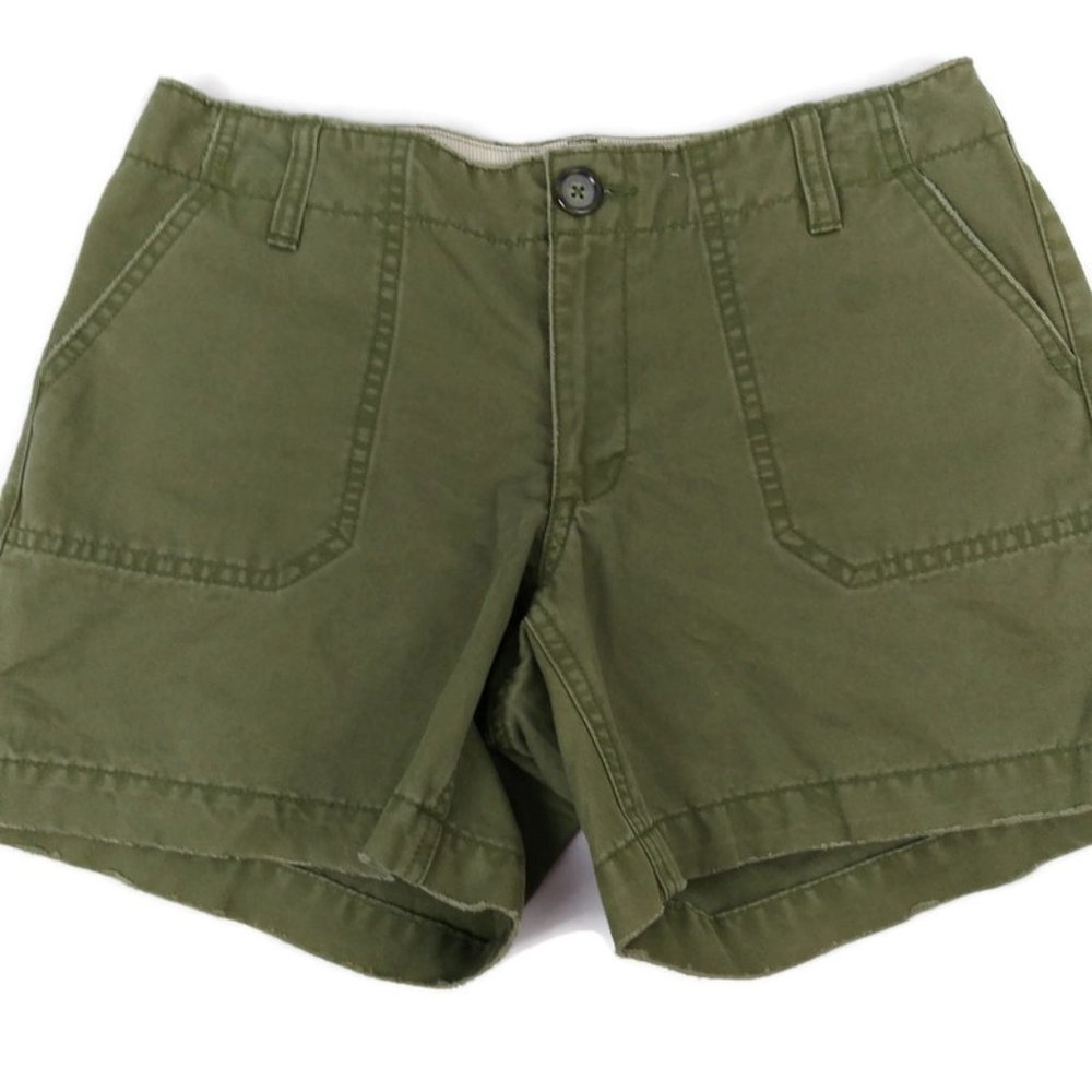 Old Navy Flat Front Casual Chino Shorts Green Sz 1
